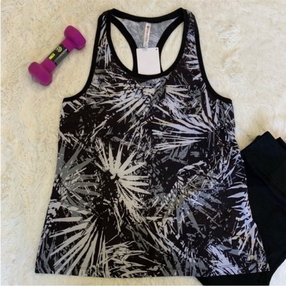 Fabletics Morgan Racerback Athletic Tank Top Paradise Print size L Silky Stretch